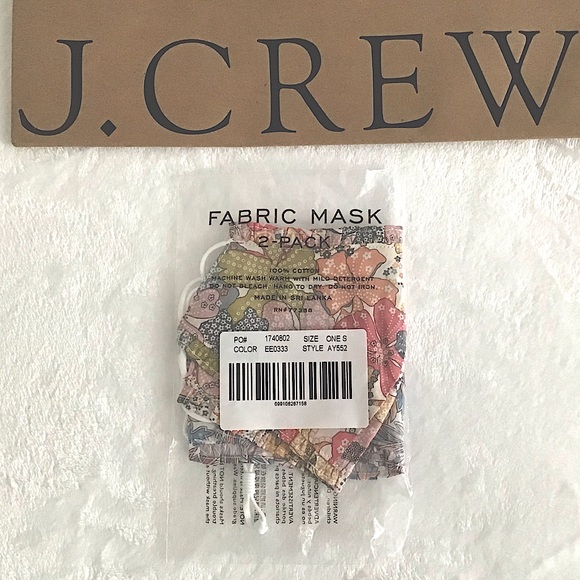 J. CREW Liberty Florals Ruffle Trim Two Nonmedical Face Masks NWT - Picture 6 of 7